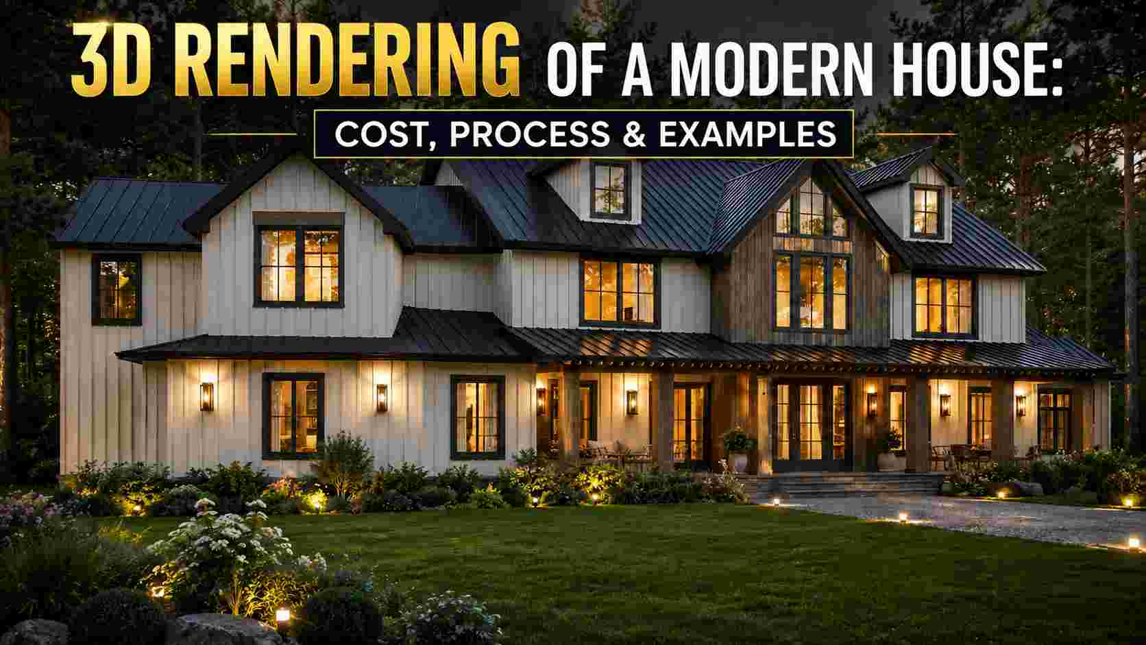 3D Rendering of a Modern House