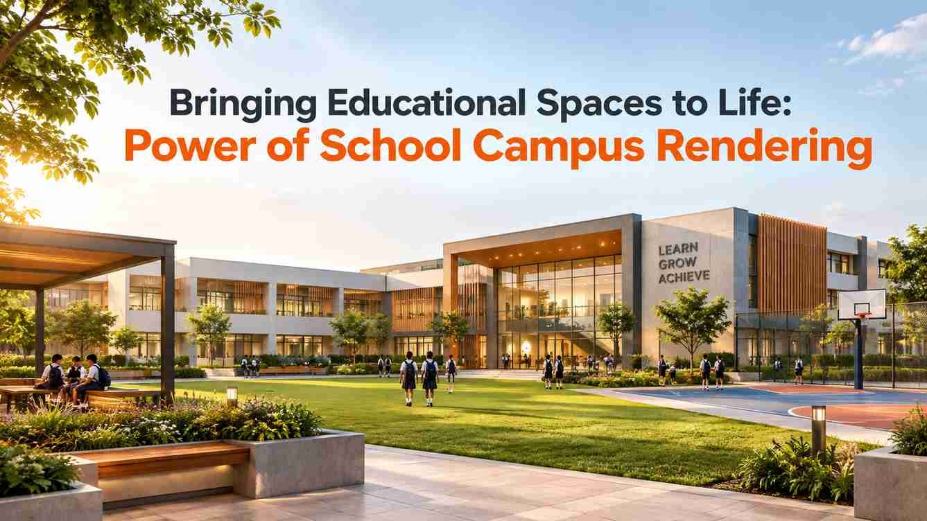 school campus rendering